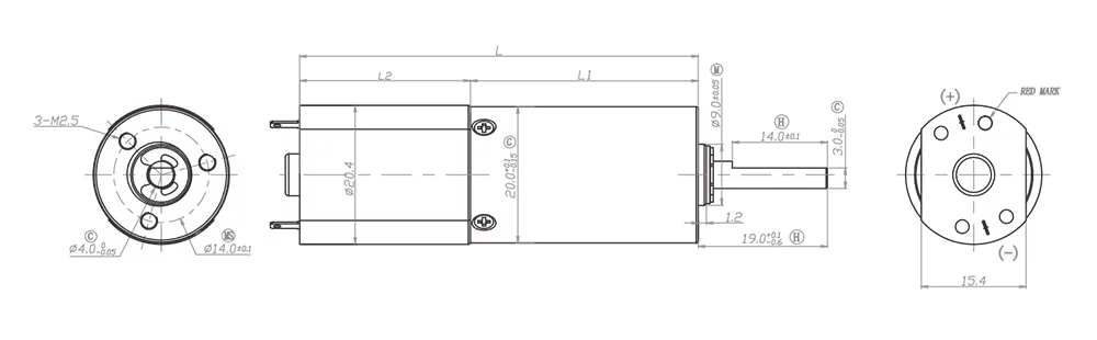 SGS 1875rpm Động cơ bánh răng mô-men xoắn cao 12V-24VDC Trục kết thúc cho máy hút bụi 0